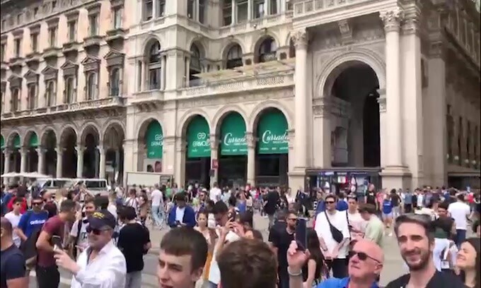 City-Inter, Piazza Duomo si colora di nerazzurro
