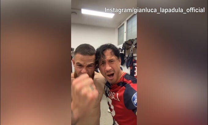 Cagliari in Serie A, che festa nello spogliatoio!