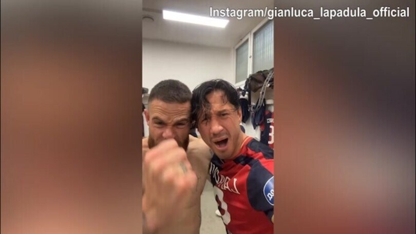 Cagliari in Serie A, che festa nello spogliatoio!