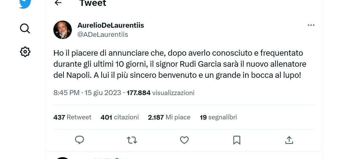 Ufficiale, Napoli: Rudi Garcia è il nuovo allenatore