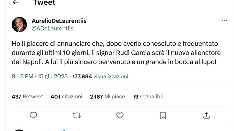 Ufficiale, Napoli: Rudi Garcia è il nuovo allenatore