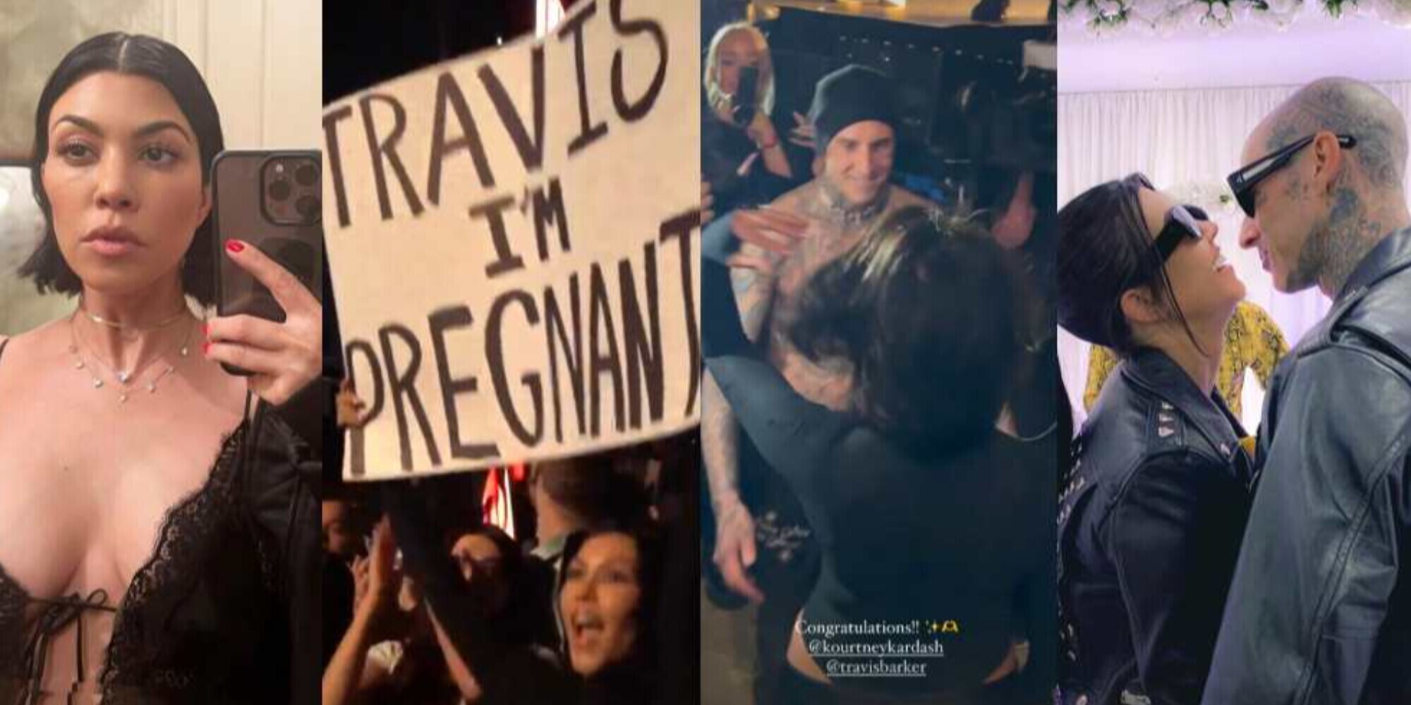 Kourtney Kardashian incinta: l'annuncio a sorpresa con un cartellone
