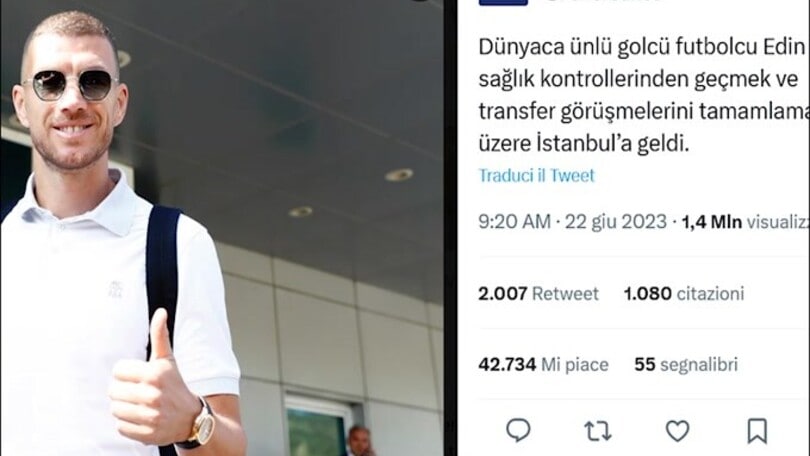 Ufficiale: l'Inter saluta Dzeko, l'attaccante va al Fenerbahce