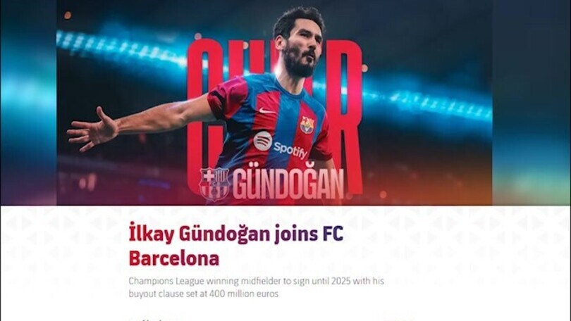 Barcellona, è ufficiale: preso Gundogan