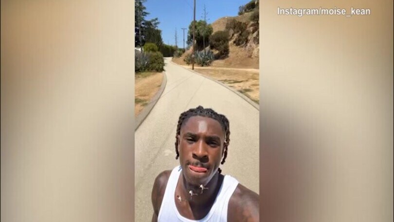 Skyline di LA e corsa: Kean si allena