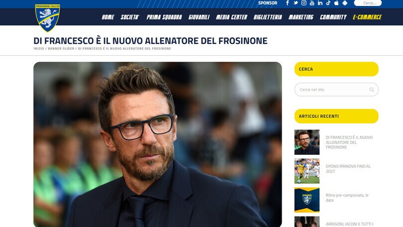 Ufficiale, Frosinone: il nuovo tecnico è Eusebio Di Francesco