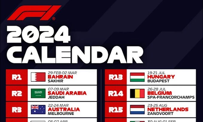 Formula 1, ufficiale il calendario del 2024