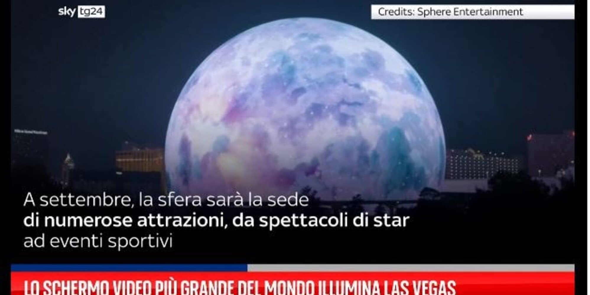 Il più grande schermo video del mondo illumina Las vegas