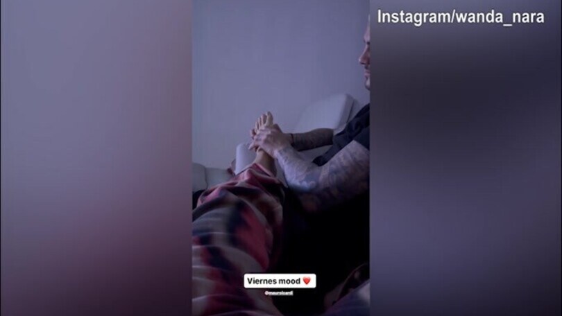Icardi, il massaggio per Wanda è...rilassante