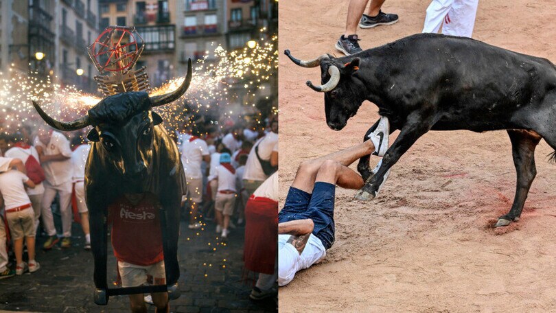 Sanfirmino, la festa di Pamplona: decine di feriti nell'Encierro