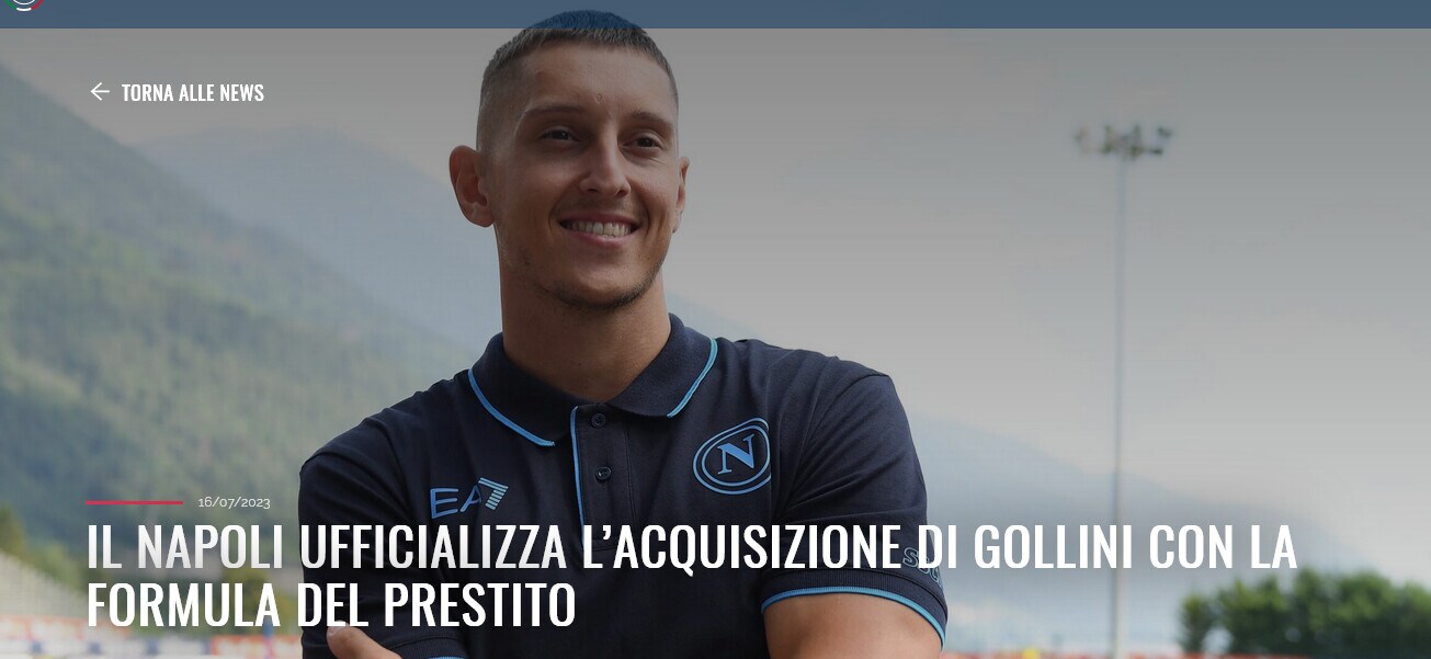 Napoli, ufficiale l'ingaggio di Gollini
