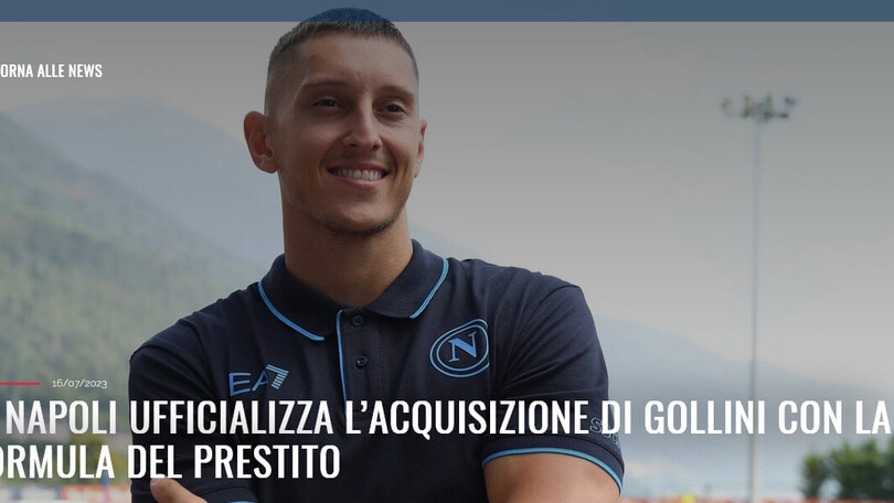 Napoli, ufficiale l'ingaggio di Gollini