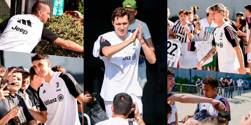 Chiesa, Rovella, Bonucci, Cambiaso e McKennie al J Medical: l'accoglienza dei tifosi