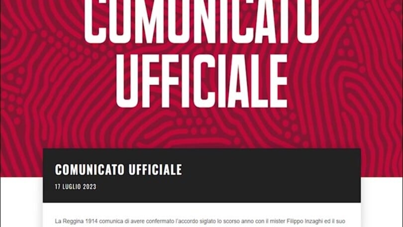Reggina, niente separazione: Inzaghi resta