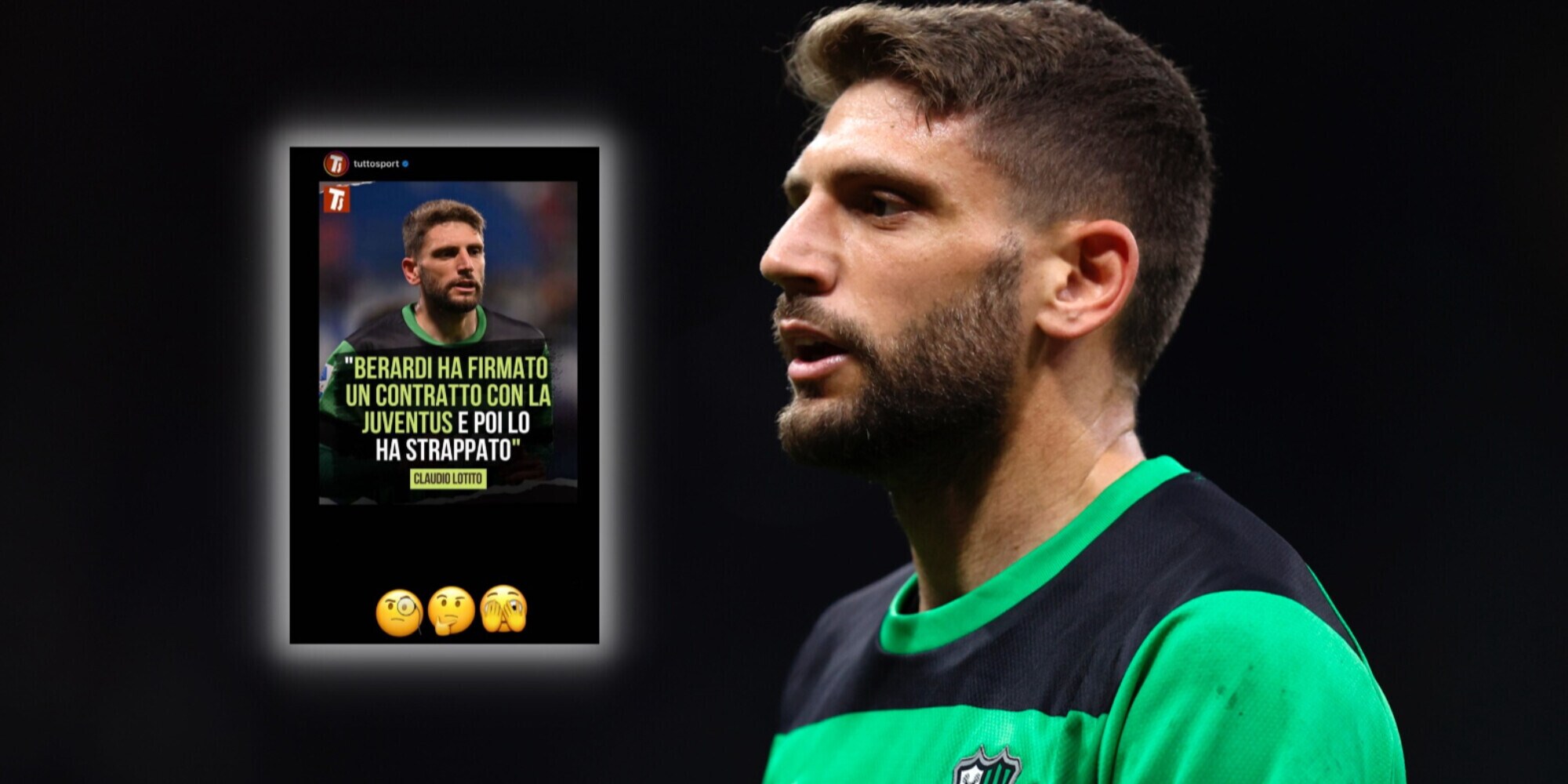 Berardi replica a Lotito sul retroscena mercato Juve coi social Tuttosport
