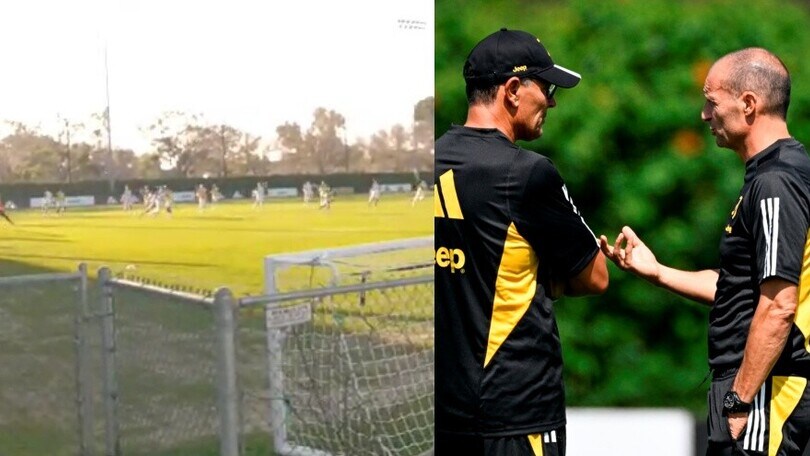 Juve, allenamento a L.A: la frase motivazionale di Allegri e che gol Chiesa