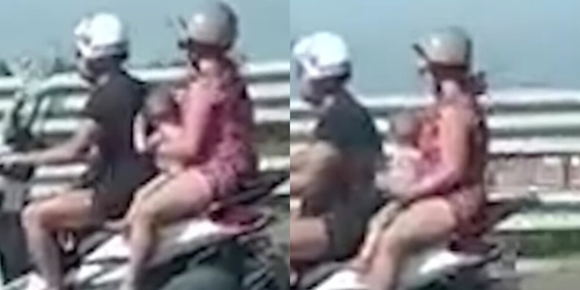 In scooter in autostrada con un neonato tra le braccia: il video è virale