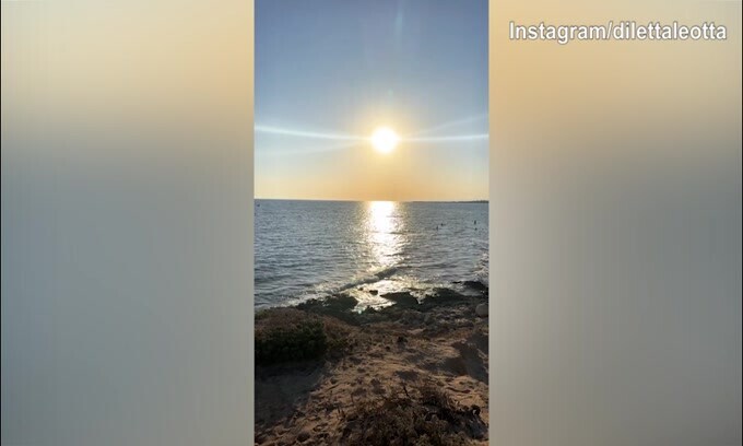 Diletta Leotta, splendido tramonto ad Isola delle Correnti