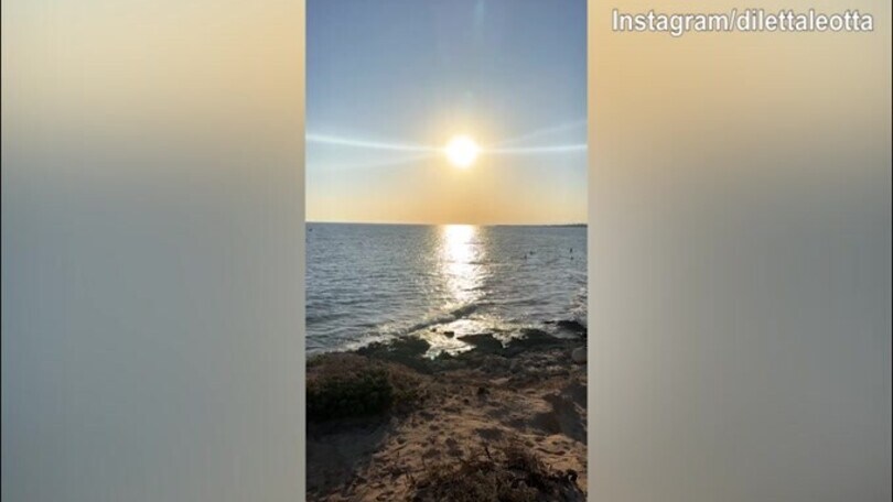 Diletta Leotta, splendido tramonto ad Isola delle Correnti