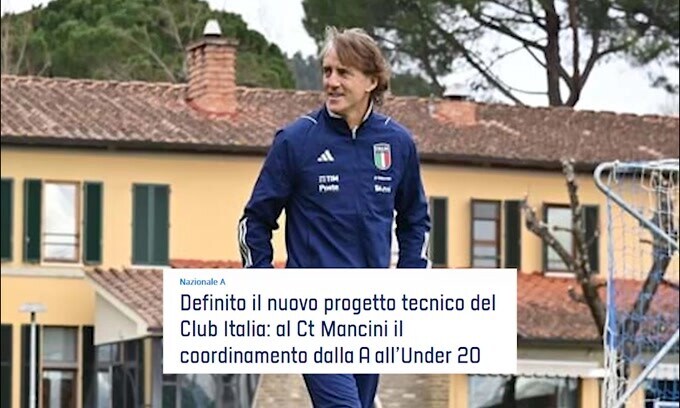 Rivoluzione Nazionale, Mancini nominato responsabile di U21 e U20