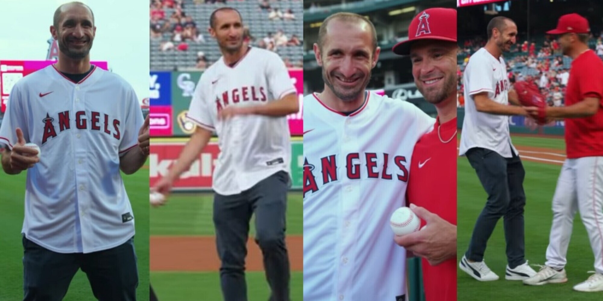 Chiellini a Los Angeles ormai è un'icona: protagonista anche a Baseball