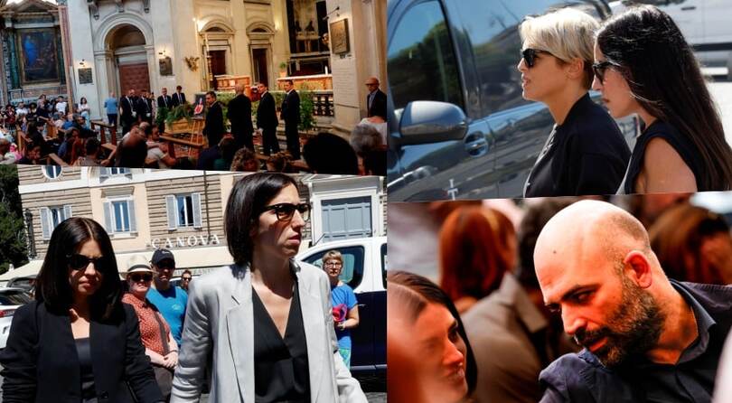 Michela Murgia, il funerale a Roma: la folla, Schlein e Saviano