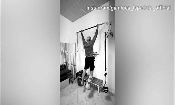 Cagliari, Lapadula si allena duramente in palestra