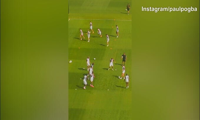 Pogba, numero super in allenamento!