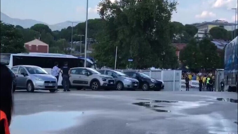 Napoli, l'arrivo dei campioni d'Italia a Frosinone