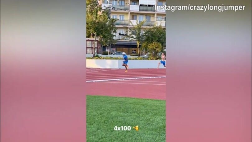 Mondiali di atletica, l'allenamento di Jacobs per la 4x100