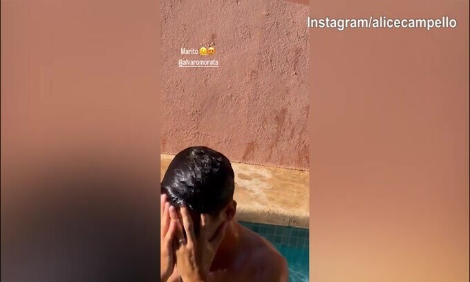 Morata ripreso in piscina, arriva la reazione verso Alice...