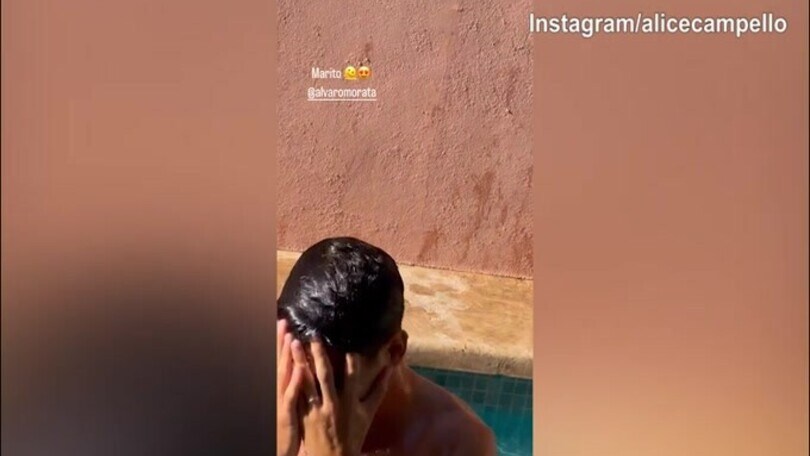 Morata ripreso in piscina, arriva la reazione verso Alice...