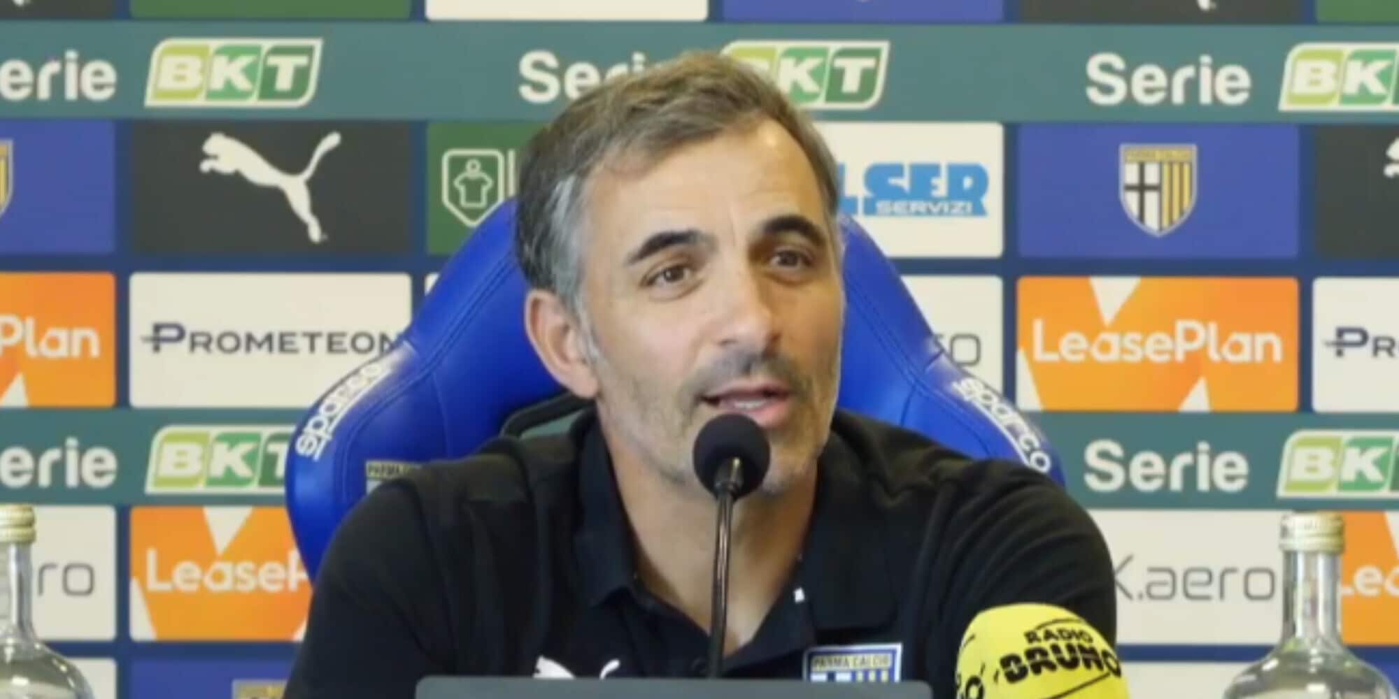 Pecchia, conferenza Parma-Cittadella: "Favoriti in B? Mi tappo le orecchie"
