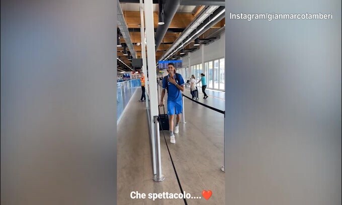 Tamberi, che accoglienza in aeroporto!