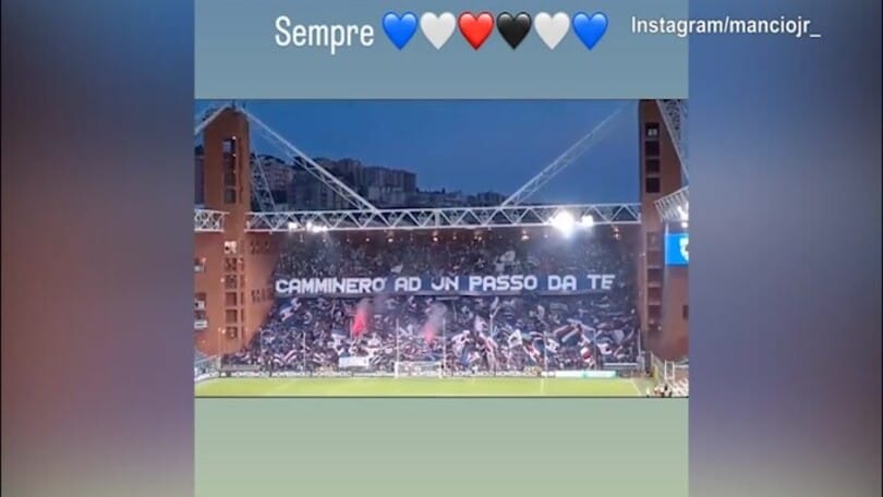 Sampdoria, Mancini Jr stupito dalla Curva Sud: il video social