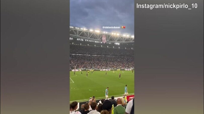 Vlahovic gol, il figlio di Pirlo riprende l'esultanza bianconera