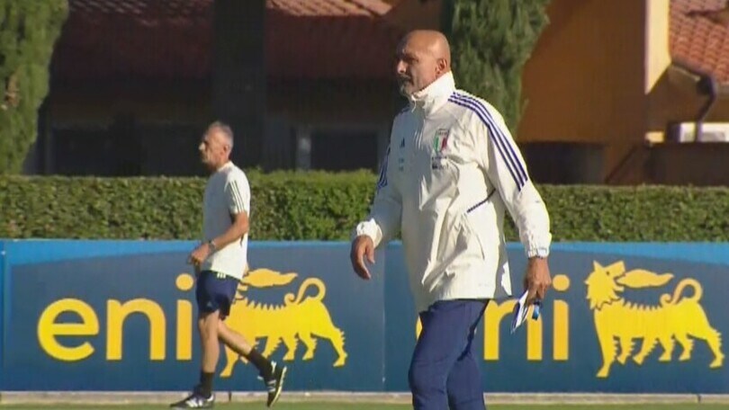 Primo allenamento a Coverciano per l'Italia di Spalletti