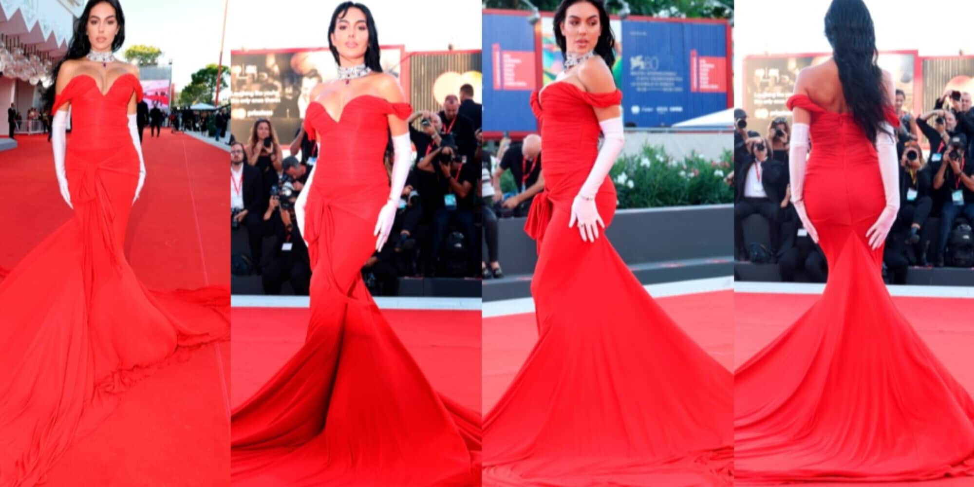 Georgina Rodriguez star a Venezia: l'abito è un omaggio a un celebre film