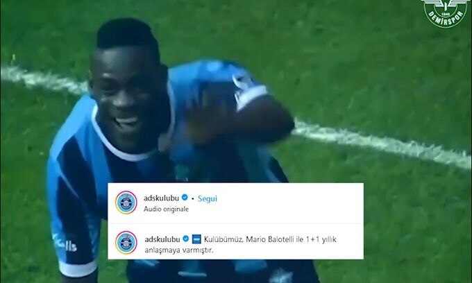 Balotelli torna all'Adana Demirspor: è ufficiale