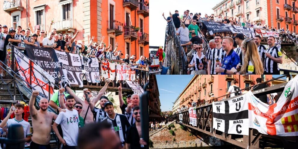 Milan-Newcastle, tifosi inglesi invadono la città: delirio sui Navigli