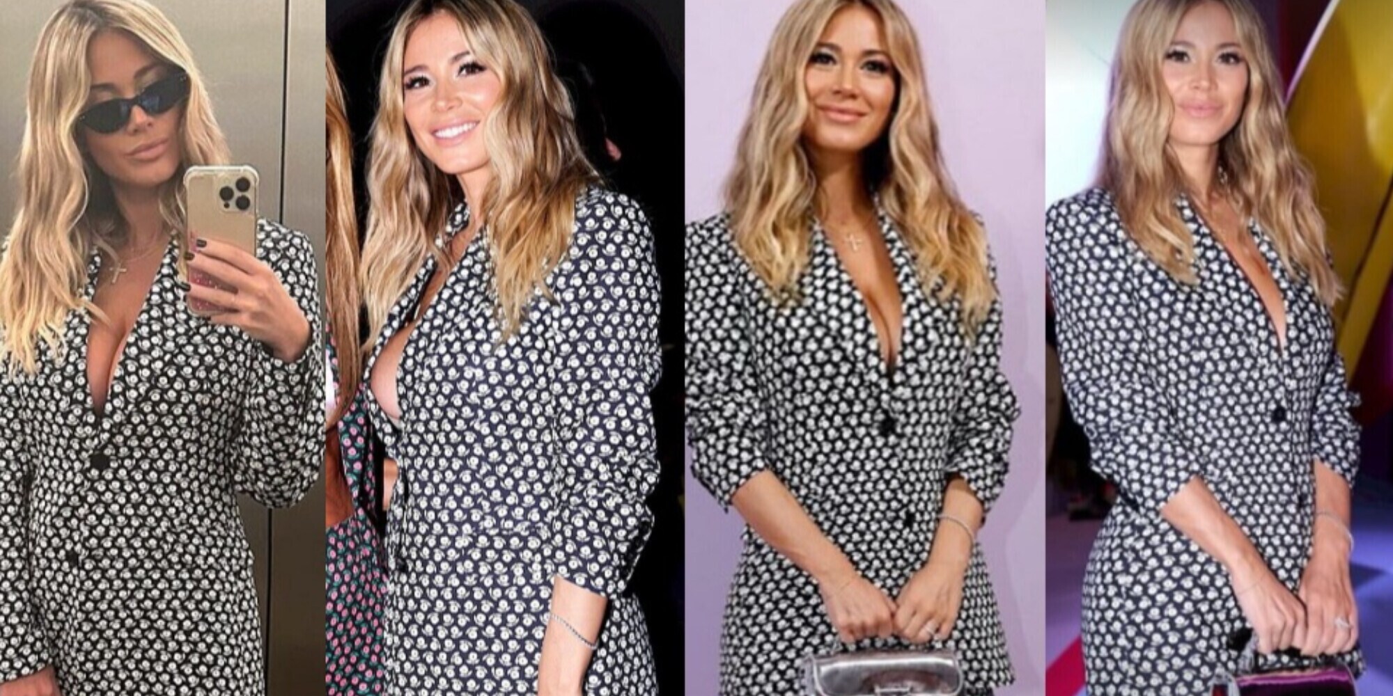 Diletta Leotta alla Milano Fashion Week in...bianconero