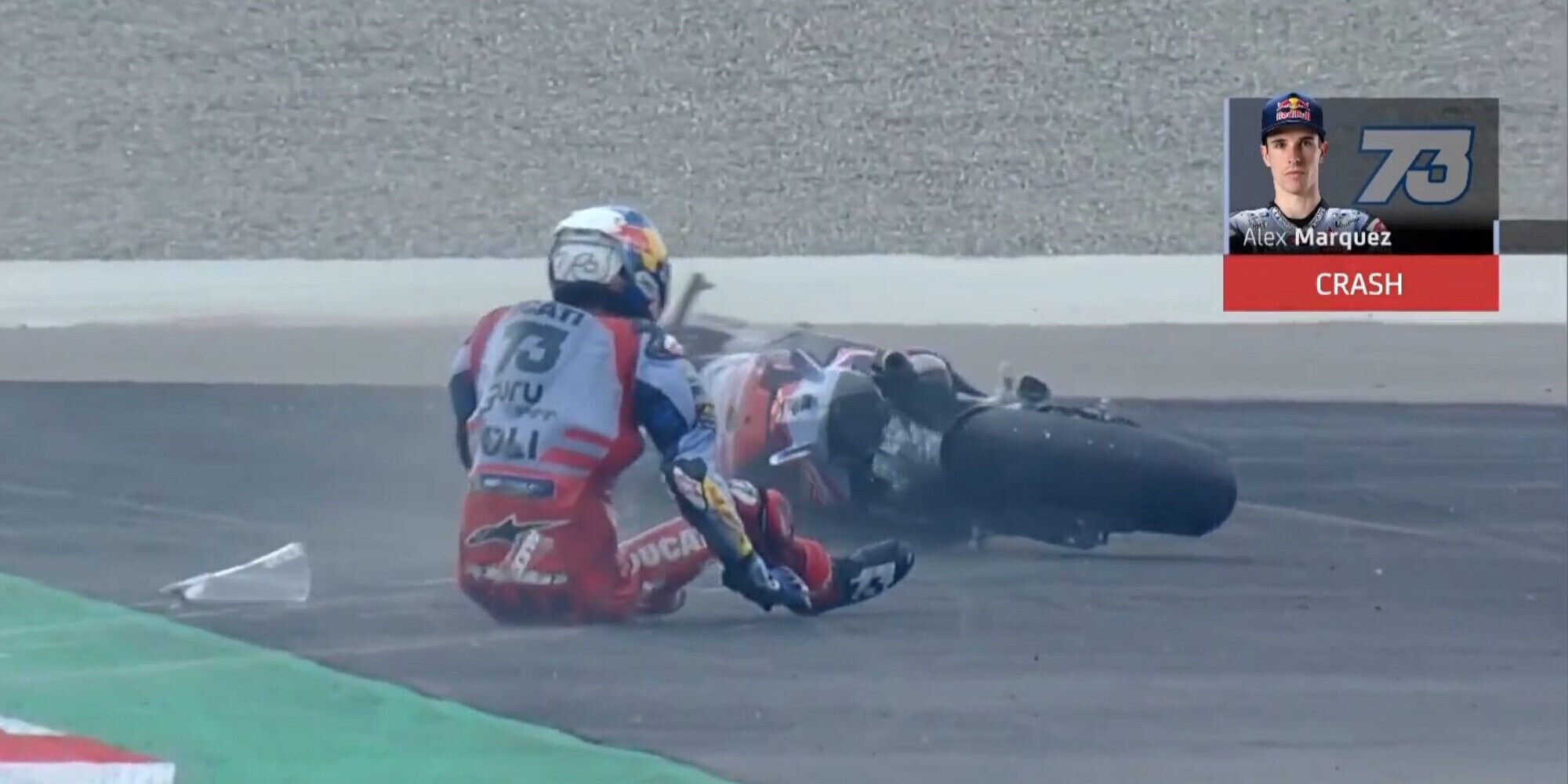 Ducati, Alex Marquez KO: c’è frattura dopo la caduta nelle qualifiche in India