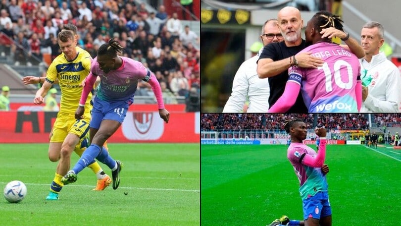 Leao leader, il Milan piega il Verona: gol e abbraccio con Pioli