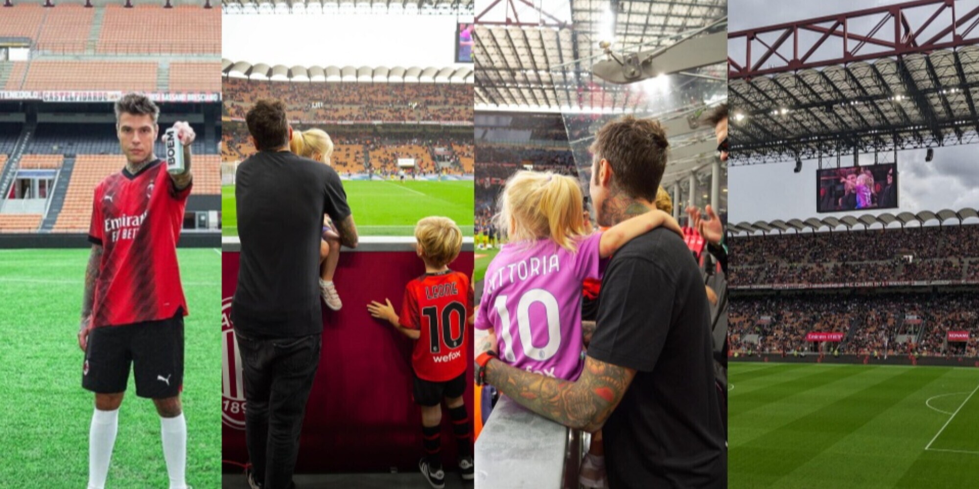 Fedez a San Siro con Leone e Vittoria: il Milan commenta così