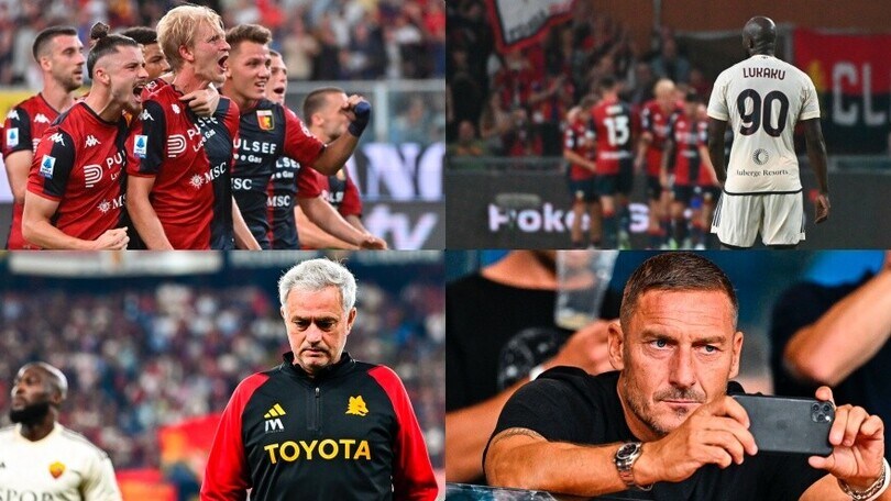 Roma ko sotto lo sguardo di Totti. Genoa a valanga: poker clamoroso!