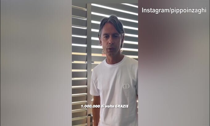 1 milione di follower, Inzaghi: "Grazie a tutti"