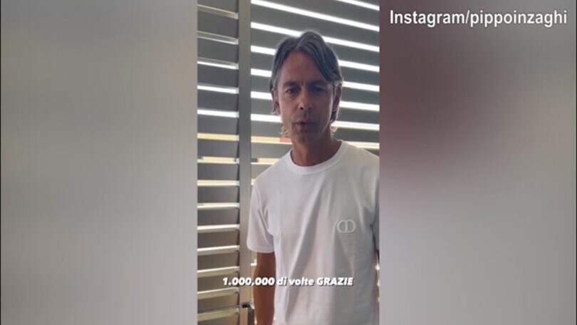 1 milione di follower, Inzaghi: "Grazie a tutti"