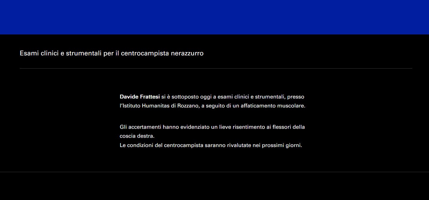 Inter, tegola Frattesi: salta Salernitana e Benfica