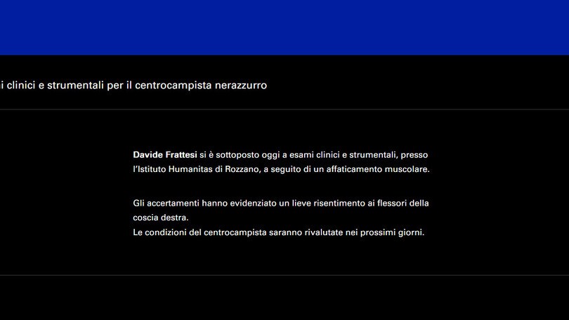 Inter, tegola Frattesi: salta Salernitana e Benfica