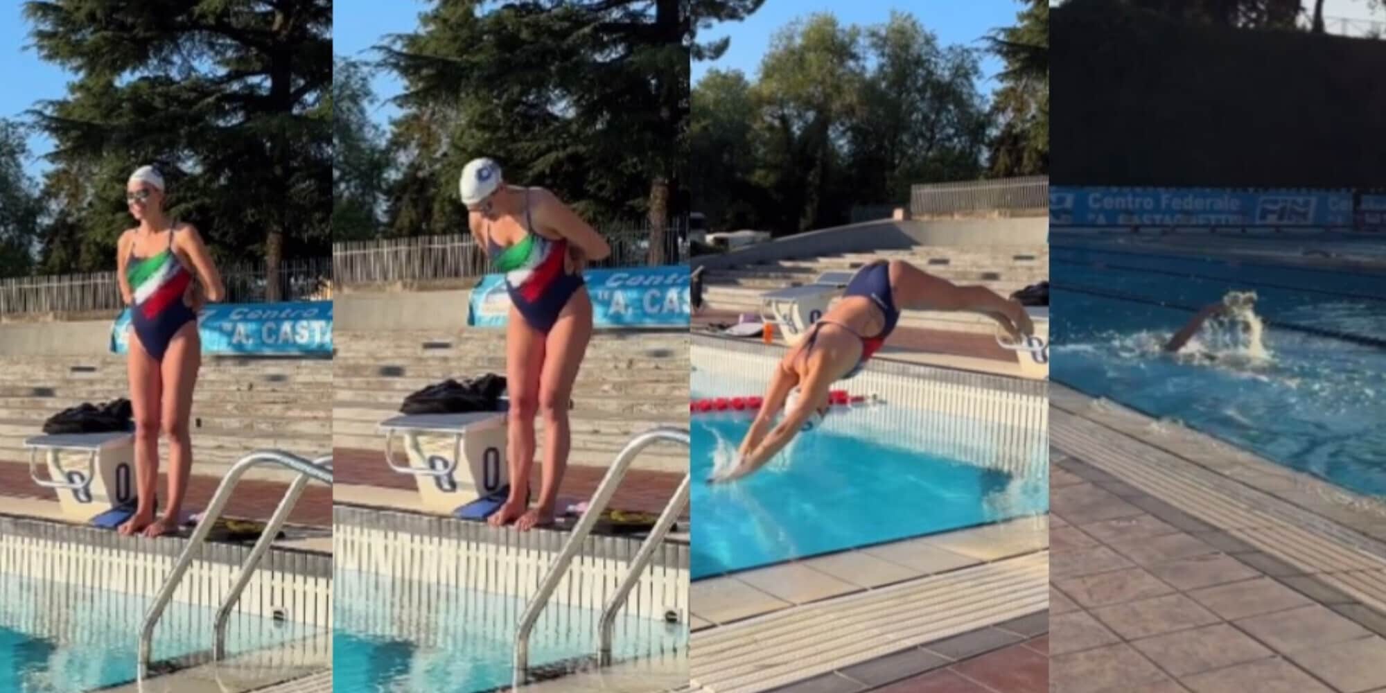 Federica Pellegrini in piscina nuota con il pancione: “Momenti per noi”
